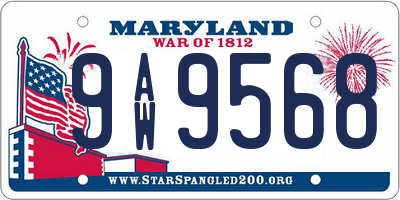 MD license plate 9AW9568