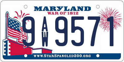MD license plate 9AW9571