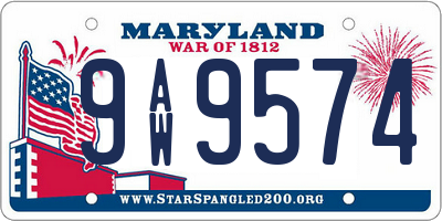 MD license plate 9AW9574