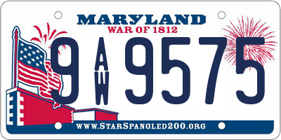 MD license plate 9AW9575