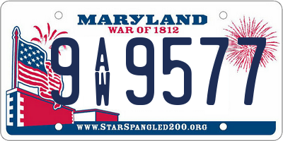 MD license plate 9AW9577