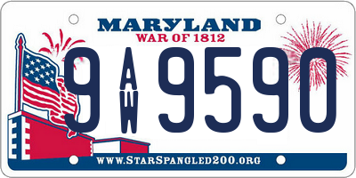 MD license plate 9AW9590