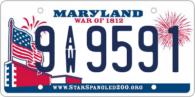 MD license plate 9AW9591