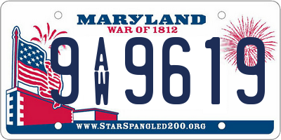 MD license plate 9AW9619