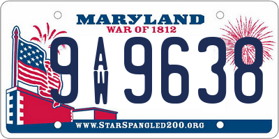 MD license plate 9AW9638