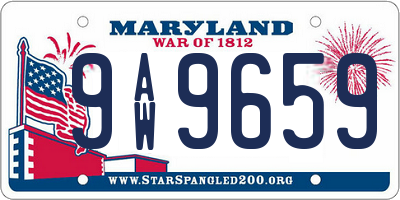 MD license plate 9AW9659