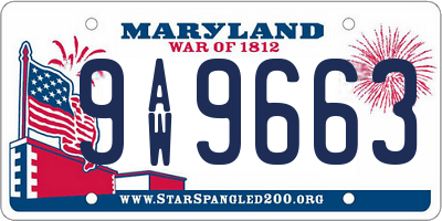 MD license plate 9AW9663