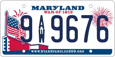 MD license plate 9AW9676