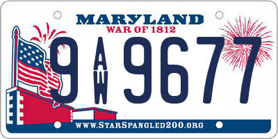 MD license plate 9AW9677