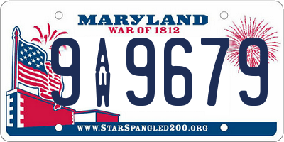 MD license plate 9AW9679