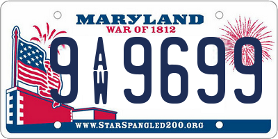 MD license plate 9AW9699