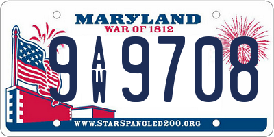MD license plate 9AW9708