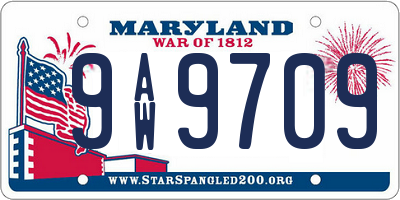 MD license plate 9AW9709
