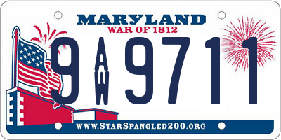 MD license plate 9AW9711