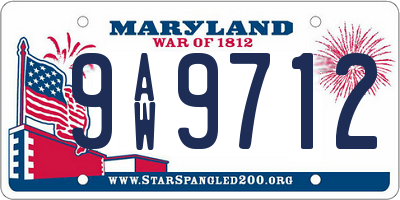 MD license plate 9AW9712