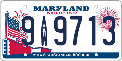 MD license plate 9AW9713