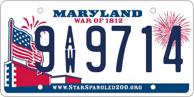 MD license plate 9AW9714