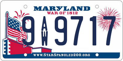 MD license plate 9AW9717