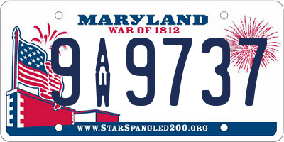 MD license plate 9AW9737