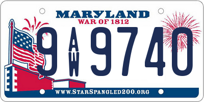 MD license plate 9AW9740