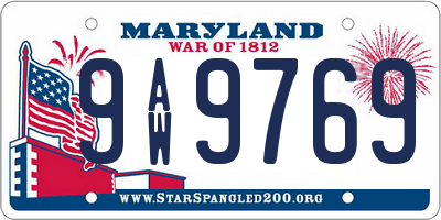 MD license plate 9AW9769