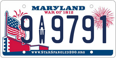 MD license plate 9AW9791