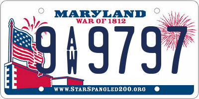 MD license plate 9AW9797