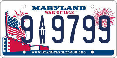 MD license plate 9AW9799