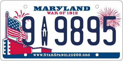 MD license plate 9AW9895