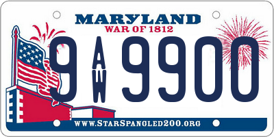 MD license plate 9AW9900