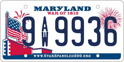 MD license plate 9AW9936