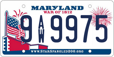 MD license plate 9AW9975