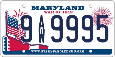 MD license plate 9AW9995