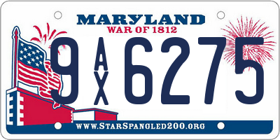 MD license plate 9AX6275