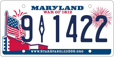 MD license plate 9AY1422