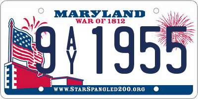 MD license plate 9AY1955