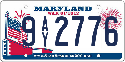 MD license plate 9AY2776