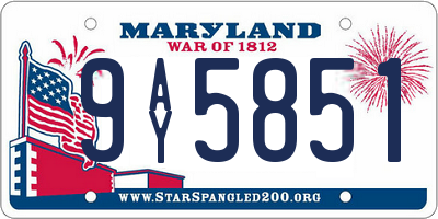 MD license plate 9AY5851