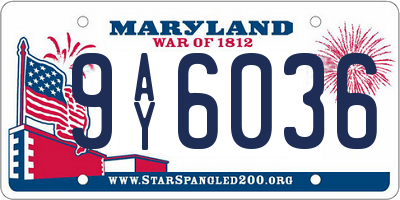 MD license plate 9AY6036