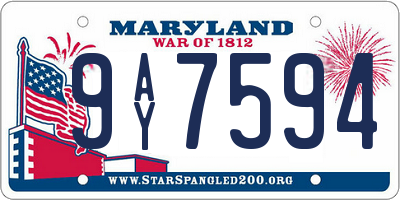 MD license plate 9AY7594