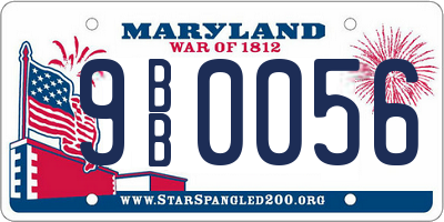 MD license plate 9BB0056