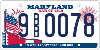 MD license plate 9BB0078