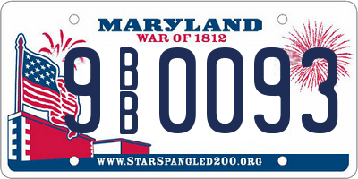MD license plate 9BB0093
