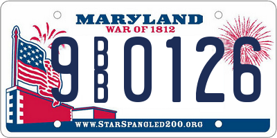 MD license plate 9BB0126