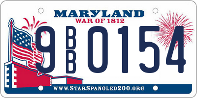 MD license plate 9BB0154