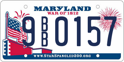 MD license plate 9BB0157