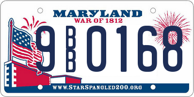 MD license plate 9BB0168