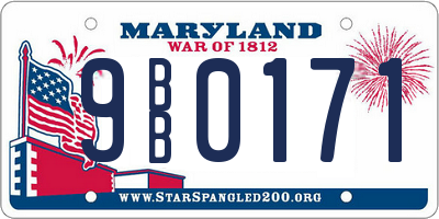 MD license plate 9BB0171