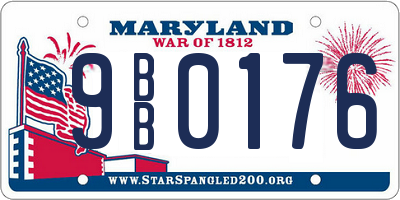 MD license plate 9BB0176