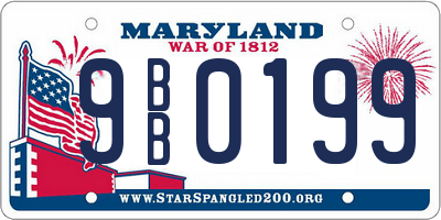 MD license plate 9BB0199